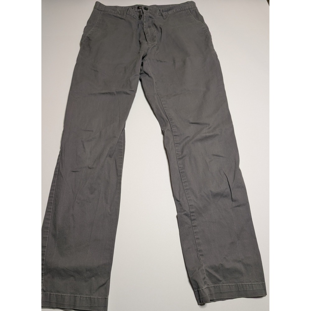 Michael Kors Mens Tailored Classic Fit Chino Pants Grey 32x32 Stretch Cotton